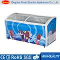 538L Curved Glass Door Top Open Chest Freezer